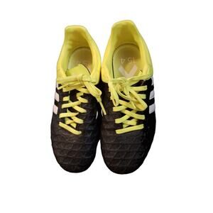 Adidas Preformance ACE 15.4 FXG Soccer Cleats Boys 2 Black Yellow Lace Up LowTop